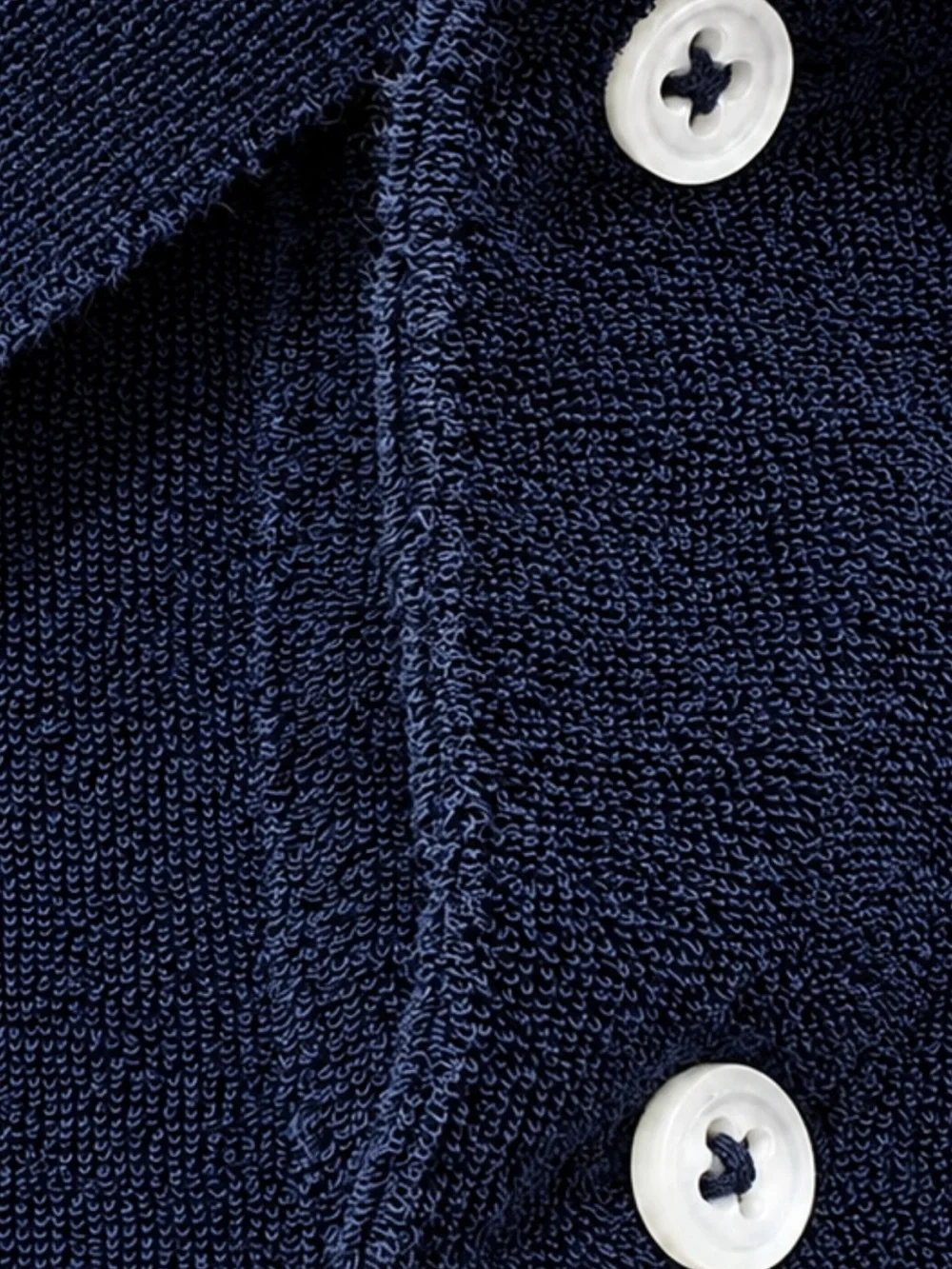 Authentic Polo Ralph Lauren Classic Fit Terry Cloth Polo in Navy Blue